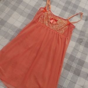 Orange Mesh Teddy Lingerie